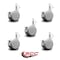 Service Caster 2.375 Inch MRI Safe Casters with Brakes, 7/16 Grip Ring Stem, Set of 5, SCC, 5PK SCC-GR02S60-TPR-GRY-B-71678-MRI-5 - alternate 2